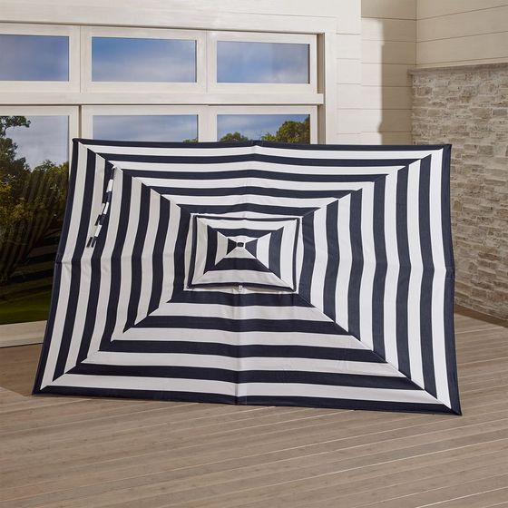Toldo de Sombrilla rectangular a Rayas Cabana - cratebarrelco