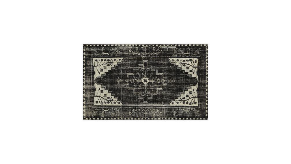 Alfombra Oriental Anudada a Mano Anice Negra de 152 cm x 244 cm