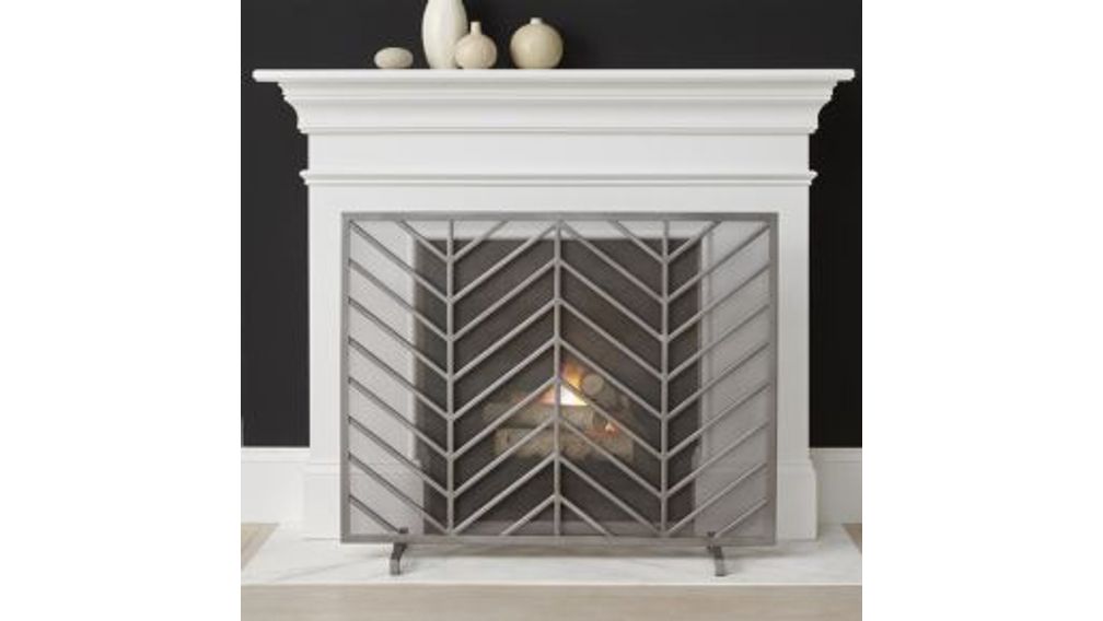 Pantalla de Chimenea Chevron - cratebarrelco
