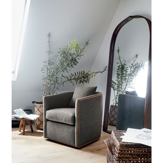 Espejo de Piso Penarth Nuez en Madera 193x90 cm - cratebarrelco